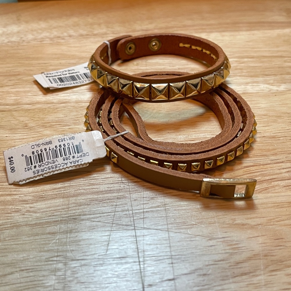 Cara Accessories Brown & Gold Bracelet and Choker Necklace / Free Item